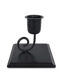 Zazumi Candelabro europeo retro, candelabro de base cuadrada minimalista, candelabro de metal rosa mate/gris/negro, elegante adorno de decoración de mesa, candelabro para mesa de comedor, sala de estar, decoración de dormitorio, adecuado para cena romántica, boda, fiesta, Día de San Valentín, Acción de Gracias, decoración del hogar, decoración de habitación retro y hermosa, regalo ideal para entusiastas de las velas, adecuado para uso familiar y de cafetería - Multicolor - Ver 11