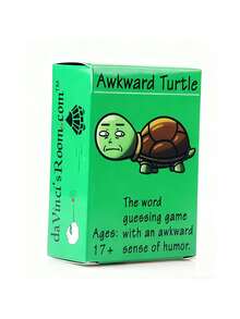 MINKOJA Awkward Turtle Party Game - Funny Word Guessing Game For Adults & Families, Cute Green Turtle Box With 100+ Cards, Perfect For Birthday, Halloween, Christmas Game Nights - Cardboard Game For Parties & Gifts, Turtle Gifts, Card Game, Playing Card - Green - View 1
