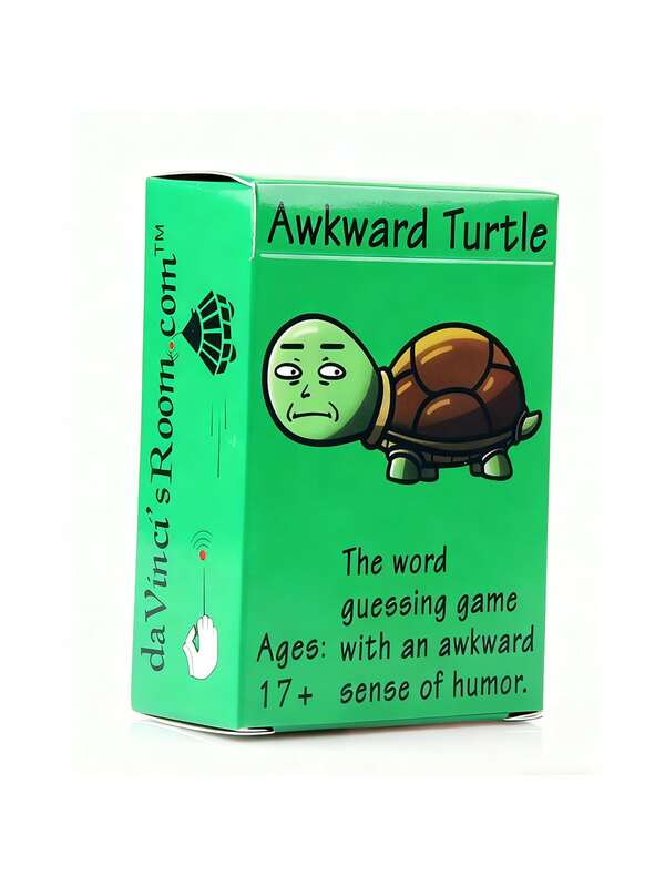 MINKOJA Awkward Turtle Party Game - Funny Word Guessing Game For Adults & Families, Cute Green Turtle Box With 100+ Cards, Perfect For Birthday, Halloween, Christmas Game Nights - Cardboard Game For Parties & Gifts, Turtle Gifts, Card Game, Playing Card