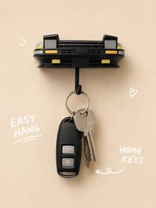 superFUNNYmarket 1Pc AE86/Mia Car Shaped Key Holder, Creative Wall-Mounted Key Hanger With Light-Up Headlights, Retro Car Rear Design Hook, Multiple Styles & Colors Available, Durable Plastic Key Organizer For Entryway, Hooks Light Up When Keys Are Hung, - multicolor - View 1