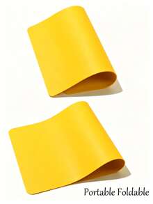 Waterproof And Durable Nail Art Table Mat, Made Of Waterproof And Soft PU Leather, Designed For Studio Tabletops And Foldable Nail Art Armrests. Ideal For Nail Artists In Salons And For Home Use. - Egg yellow - View 11
