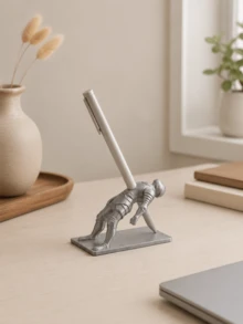 superFUNNYmarket 1Pc 3D Printed Knight Shaped Pen Holder, Phone Stand, Desktop Storage Ornament, Suitable For Desk, Office, Living Room, Office Worker Decoration, Halloween Decoration, Holiday Creative Gift - multicolor - View 3