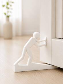 Joivida Door Buddy Human-Shaped Door Stopper Made Via 3D Printing. Designed As A Pushing Figure Silhouette, Offered In Assorted Soft Solid Hues. It Holds Doors Open Steadily, Acting As A Fun Daily Functional Ornament And Personalized Gift Option. - multicolor - View 6