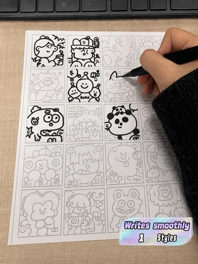 55 ชิ้น สมุดวาดรูปคลายเครียด เหมาะสำหรับผู้ใหญ่เพื่อบรรเทาความเบื่อหน่ายในที่ทำงาน กระดาษฝึกวาดรูปสำหรับผู้เริ่มต้น อุปกรณ์ศิลปะ ปรับปรุงการสังเกตและความสนใจ ของขวัญที่ยอดเยี่ยมสำหรับกลับโรงเรียน วันหยุด วันเกิด