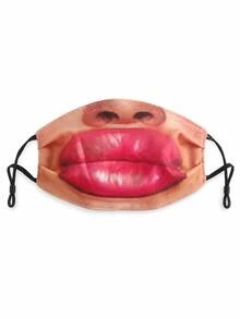 superFUNNYmarket 3D Stereo Funny Face Printed Cotton Mask, Novelty Realistic Human Expression Design, Multiple Hilarious Styles Available - Multicolor - View 16