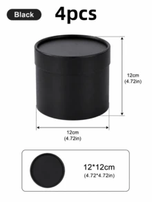 4件組極簡花卉裝飾圓形禮品盒附蓋，輕量耐用優雅糖果收納容器，情人節驚喜禮物包裝盒，適用禮品展示與收納 - 彩色 - 查看 2