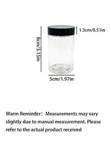 24 Pack Plastic Jars With Lids -Clear Round Cosmetic Containers For Lotion, Cream, Ointment, Body Butter, Makeup, Rhinestones, Samples, Travel Storage - Black - View 8