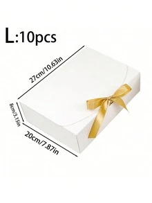 10PCS Multiple Sizes Sturdy Cardboard Gift Box With Lid And Ribbon Reusable Stackable Lightweight Decorative Storage White Black Pink Brown Gift Box For Bridesmaid Proposal Wedding Birthday Shower Party Valentine Day Packaging DIY Making - View 13