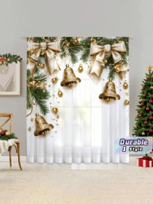 1pc Christmas Holiday Decoration Gorgeous Style Christmas Decoration Tulle Curtain - Multicolor - View 1
