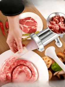 1Pc Multifunctional Hand Crank Meat Grinder & Sausage Stuffer, Manual Food Processor For Chili, Vegetables & Garlic, Portable Kitchen Tool For Home & Outdoor Use - Multicolor - View 4