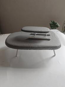 1PC Portable Compact Travel Size Geometric Plaid Pattern Ironing Board With Durable Plastic Frame Ergonomic Handle For Clothes Curtains Furniture Includes Sleeve Iron Needed Decorative Repair Stylish Storage Gift - A - View 6