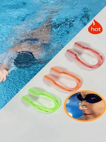 3PCS Soft Silicone Waterproof Nose Clip Anti Slip Comfortable Swim Diving Nasal Plug For Adults Swimming Training Water Sports Assorted Colors - A - View 2