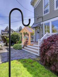 1 Set Adjustable Rust-Proof Shepherd's Hook, Suitable For Outdoor Yard & Garden Stands, Hanging Baskets, Bird Feeders - Black - View 7