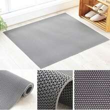 Hollow Anti-Slip Mat, PVC Grid Hollow Design, Gray, Specially Designed For Swimming Pool/Bathroom/Shower, Also Suitable For Kitchen/Bathroom/Dining Room/Bar/Garage. This Multipurpose Durable Mat Is Easy To Clean And Store. - grey - View 6