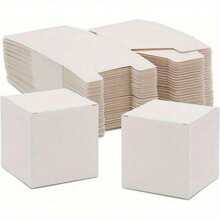 25PCS White Paper Cardboard Boxes With Lid, Multipurpose Holiday Decorative Boxes, Craft Store Item Packaging, Suitable For Crafts, Party Favors, Bridesmaids & Groomsmen, Valentine's Day Gifts, Easy Assembly - White - View 1