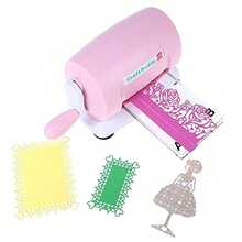 1 Set Embossing Machine, Equipped With Floral Templates To Create Various Patterns On Cardboard. Manual Die Cutting & Embossing Machine In Blue, Purple And Pink, Comes With Embossing Plate, Cutting Templates And 2 Cutting Pads. - cyan - View 8