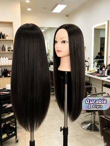 1pc Hair Stylist Training Mannequin Head, Used For Hair Stylists To Practice Hairstyling In Training(Without Stand) - Brown - View 1