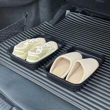 1PC/2CPS Waterproof & Dirt-Resistant Car Shoe Storage Organizer Tray, Suitable For Sedans, SUVs, Trucks, Ideal For Rainy Days And Summer Car Shoe Changing - black - View 1