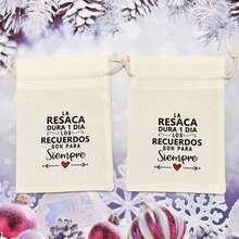 10pcs Beige Spanish Wedding Party Hangover Drawstring Bags, Suitable For Party Recovery Items Packaging - Beige - View 5
