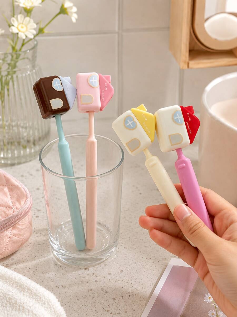 Zazumi 1/4Pcs Press-Open Toothbrush Head Cover Clip, Dustproof Ventilated Portable Toothbrush Protector & Holder For Manual And Electric Toothbrushes, Bathroom Counter, Travel, Hotel, Daily Oral Care Storage & Holiday Gift - View 1