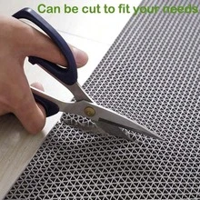 Hollow Anti-Slip Mat, PVC Grid Hollow Design, Gray, Specially Designed For Swimming Pool/Bathroom/Shower, Also Suitable For Kitchen/Bathroom/Dining Room/Bar/Garage. This Multipurpose Durable Mat Is Easy To Clean And Store. - grey - View 4