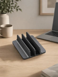 Cirelle 1Pc Laptop Storage Stand, Vertical Stand, Compatible With Macbook And Laptops Up To 17.5 Inches, Upright Storage Rack, Tablet Support Stand, Suitable For Back-To-School Season - Multicolor - View 7