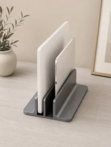 Cirelle 1Pc Laptop Storage Stand, Vertical Stand, Compatible With Macbook And Laptops Up To 17.5 Inches, Upright Storage Rack, Tablet Support Stand, Suitable For Back-To-School Season - Multicolor - View 9