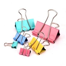 10PCS, Metal Pigeon Tail Paper Clip, 51Mm Loop Clip, Black Clip, Office Stationery Book Clip - Multicolor - View 2