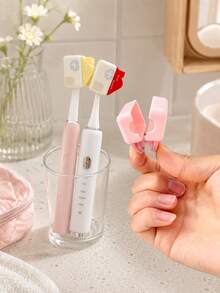 Zazumi 1/4Pcs Press-Open Toothbrush Head Cover Clip, Dustproof Ventilated Portable Toothbrush Protector & Holder For Manual And Electric Toothbrushes, Bathroom Counter, Travel, Hotel, Daily Oral Care Storage & Holiday Gift - View 2