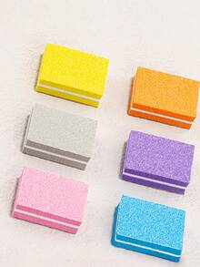 20PCS Mini Sponge Nail File Block Double Sided Sandpaper Emery Board For Manicure Pedicure Nail Buffer Polishing Shaping Tool For Natural Acrylic Nails Salon Home Use Bulk Pack Grit - Multicolor - View 2