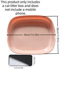 1 Semi-Enclosed Cat Litter Box, Thickened Anti-Splash Open Pet Toilet - Pink - View 6