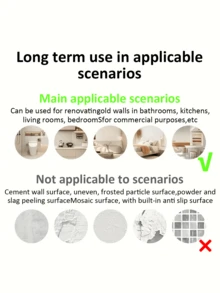 1Roll Self-Adhesive Vinyl Floor Tiles, Waterproof Non-Slip Anti-Mold Scratch-Resistant Ultra-Thin 30Sec DIY Upgrade, Elegant Stone/Marble Texture Bathroom Wall Floor Sticker For Rental Apartment Dorm Kitchen Balcony Makeover - multicolor - View 7