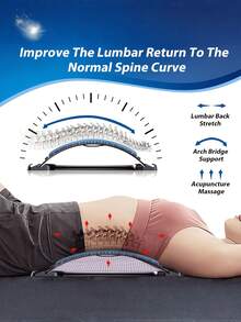 1PC 4 Level Adjustable Back Stretcher Posture Corrector Ergonomic Lumbar Support With Massage Function Grip For Upper Lower Back Office Car Home Use Posture Support Back Relax - 4-Stage adjustment - View 2