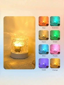 Dynamic Water Ripple Lamp,16 Color Light With Remote Control Rotating Projection Light USB Night Light Romantic Atmosphere Light ,Table Lamp Lights For Bedroom, Living Room Wall Decor ,Birthday Gifts With/Without Remote Control,1/3/16-Color Light - White - View 6