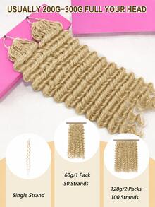 Boho Braids Miracle Knots Crochet Human Hair In 100% Remy Feather Line Crochet Hair Braids Salon Silky Seamless Invisible Solid Color 613 Honer Blone Feather Crochet Human Hair Braiding Micro Pre Looped Deep Wave Human Hair - S613 - View 5