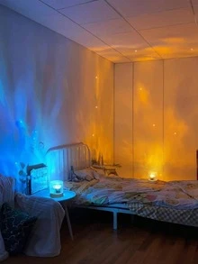 Dynamic Water Ripple Lamp,16 Color Light With Remote Control Rotating Projection Light USB Night Light Romantic Atmosphere Light ,Table Lamp Lights For Bedroom, Living Room Wall Decor ,Birthday Gifts With/Without Remote Control,1/3/16-Color Light - White - View 9
