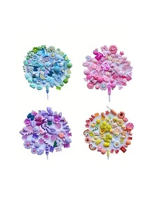 20Pcs Random Mixed Resin Charms Set, Cute Flat Resin Ornaments In Blue Mixed Styles, DIY Handmade Craft Supplies For Phone Case Decor, Scrapbooking & Collage Accessories - Multicolor - View 7