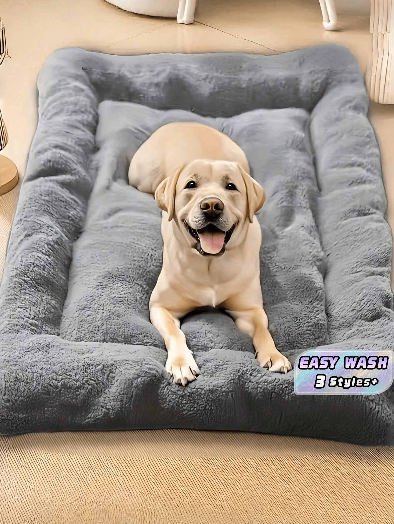 1PC Extra Soft Plush Thick Warm Comfortable Reversible Pet Mat For Dogs Cats Small Medium Large All Seasons Christmas Gift Pet Supplies Dog Bed Cat Sleeping Pad - Grey - View 1