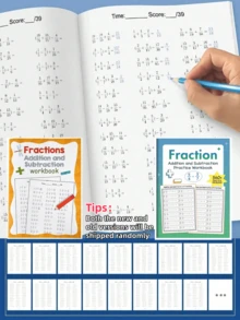 1 pieza Cuaderno de trabajo básico de fracciones para niños, educación preescolar para aprender sobre fracciones de manera superficial a profunda de una manera interesante. Pared de fracciones, gráfico de fracciones, eje de fracciones, comparación de tamaño de fracciones, varias formas de comprensión de fracciones, ejercicios de suma y resta de fracciones, es un muy buen libro de herramienta de aprendizaje de matemáticas para niños. - Multicolor - Ver 14