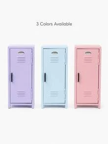 Zazumi 1pc Metal Desktop Cosmetic Storage Box, Multi-Color Storage Cabinet, Piggy Bank, Suitable For Girls' Storage, Storage Locker, Cosmetic Box Hanger - Multicolor - View 5
