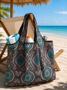 Bolsa de tela con estampado de paisley, bolsa de tela grande y de tendencia, mejores ideas de inspiración para el otoño - Multicolor - Ver 2