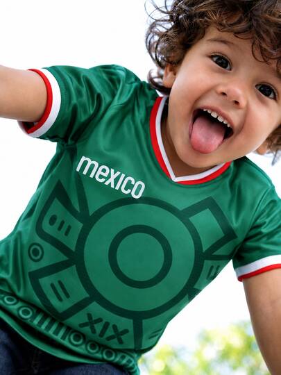 Camiseta De México Para Niño Pequeño 2026, Playera Verde De Fútbol Infantil, Ligera, Cómoda Y Perfecta Para Partidos