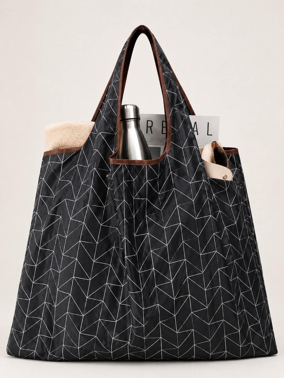 Geometric Print Large Capacity Shopper Bag