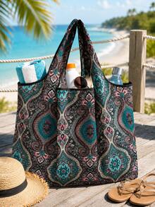 Bolsa de tela con estampado de paisley, bolsa de tela grande y de tendencia, mejores ideas de inspiración para el otoño - Multicolor - Ver 6