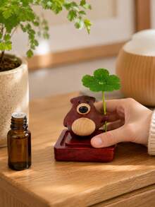 superFUNNYmarket 1pc Creative 3D Four Leaf Clover Bear Diffuser Wood, Aroma Ornament, Perfect Gift For Festival & Home Decoration - multicolor - View 7