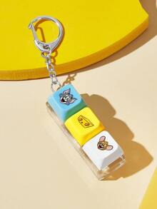 TOM & JERRY X SHEIN 可愛卡通鋅合金吊飾，適用於鍵盤、包包、錢包、書包、背包、汽車配件，紀念收藏禮物 - 彩色 - 查看 3