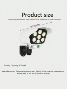1PC Outdoor Solar Sensor Light, With Remote Control; Wireless Fake Surveillance Camera, Suitable For Hotel Porch, Garden, Patio, Driveway And Other Locations - Simulation camera light - View 3