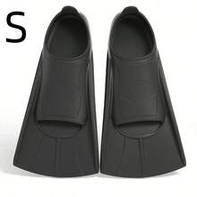 1pc Swim Training Fins Comfortable Silicone Lap Swimming Short Blade Floating Flippers With Mesh Bag For Men Women Build Leg Strength, Beach Essentials, Beach Accessories, Pool Float - Black - View 10