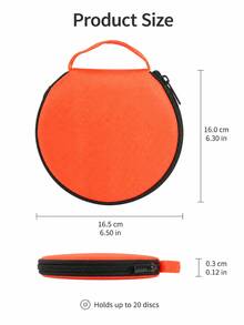 Zazumi 1pc Solid Color Round Oxford Cloth CD/DVD Storage Case, Portable Zipper Disc Organizer Wallet With Handle, Compact Car CD Bag For Music Discs, Home, Office, Travel & Daily Media Storage - View 9