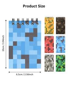 Zazumi 2/6/12pcs 6.5*10cm Mini Pixel Style Paper Spiral Notebooks, Colorful Pocket Notepads, Portable Flip Memo Books For School, Office, Study Notes, Daily Writing & Back To School Gifts - multicolor - View 6
